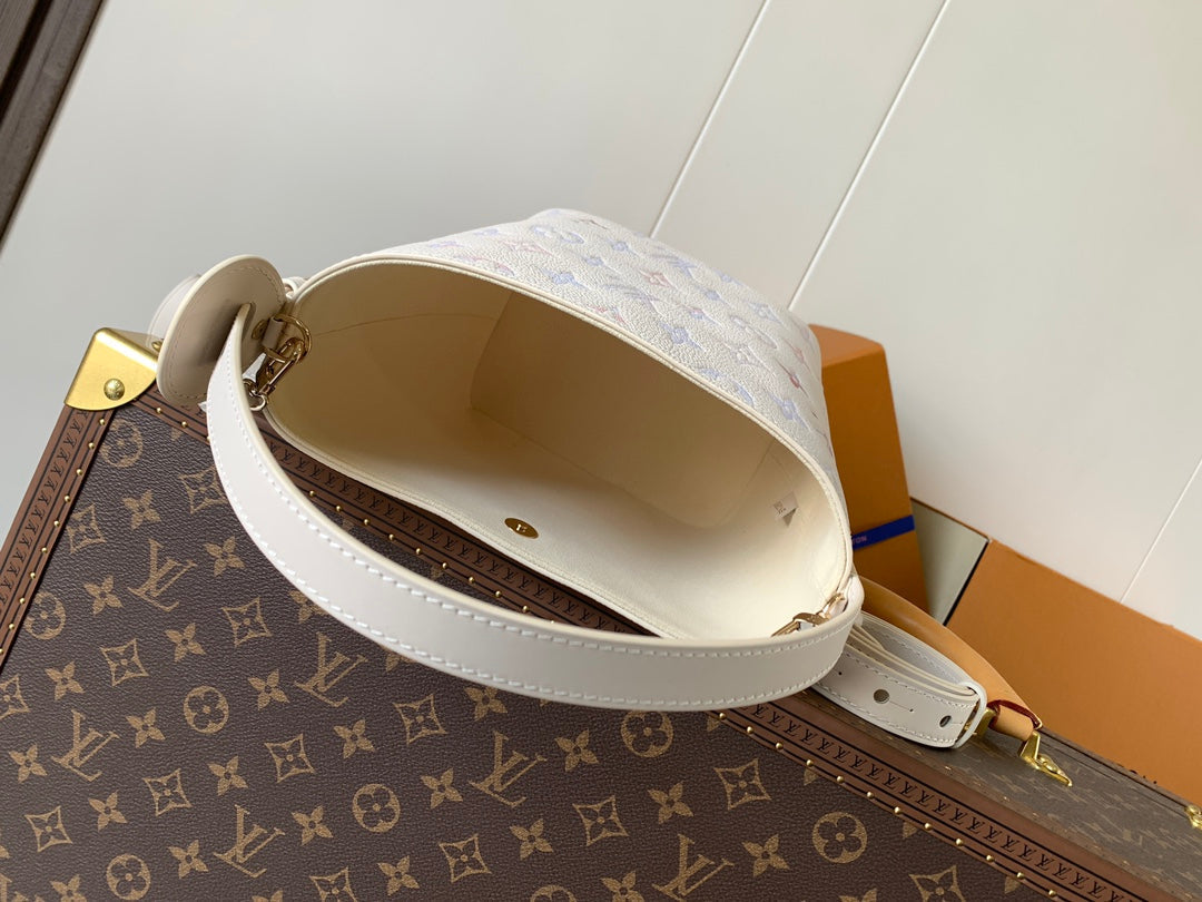 LOUIS VUITTON LV 25S ALL IN BB BAG 18 IN CREAM DREAM EMBOSSED TEXTURED CALFSKIN