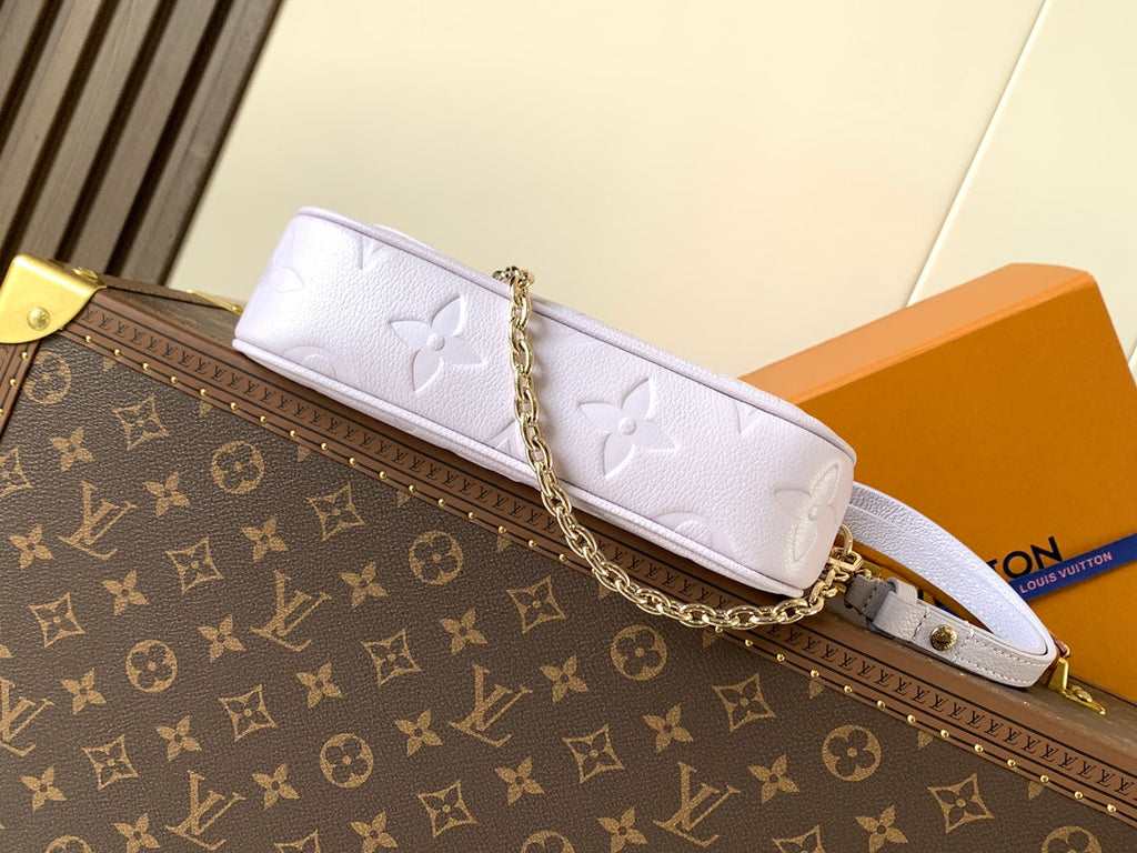 LOUIS VUITTON LV 25S WALLET ON CHAIN IVY 23 IN MISTY PURPLE EMBOSSED CALFSKIN TRIM