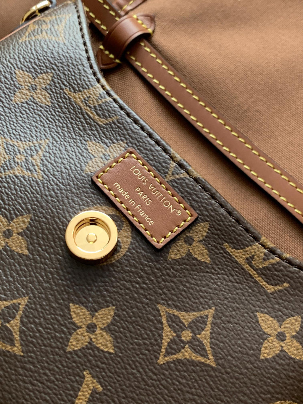 LOUIS VUITTON LV 25S DUO BB BAG 19 IN BROWN MONOGRAM COATED CANVAS AND CALFSKIN