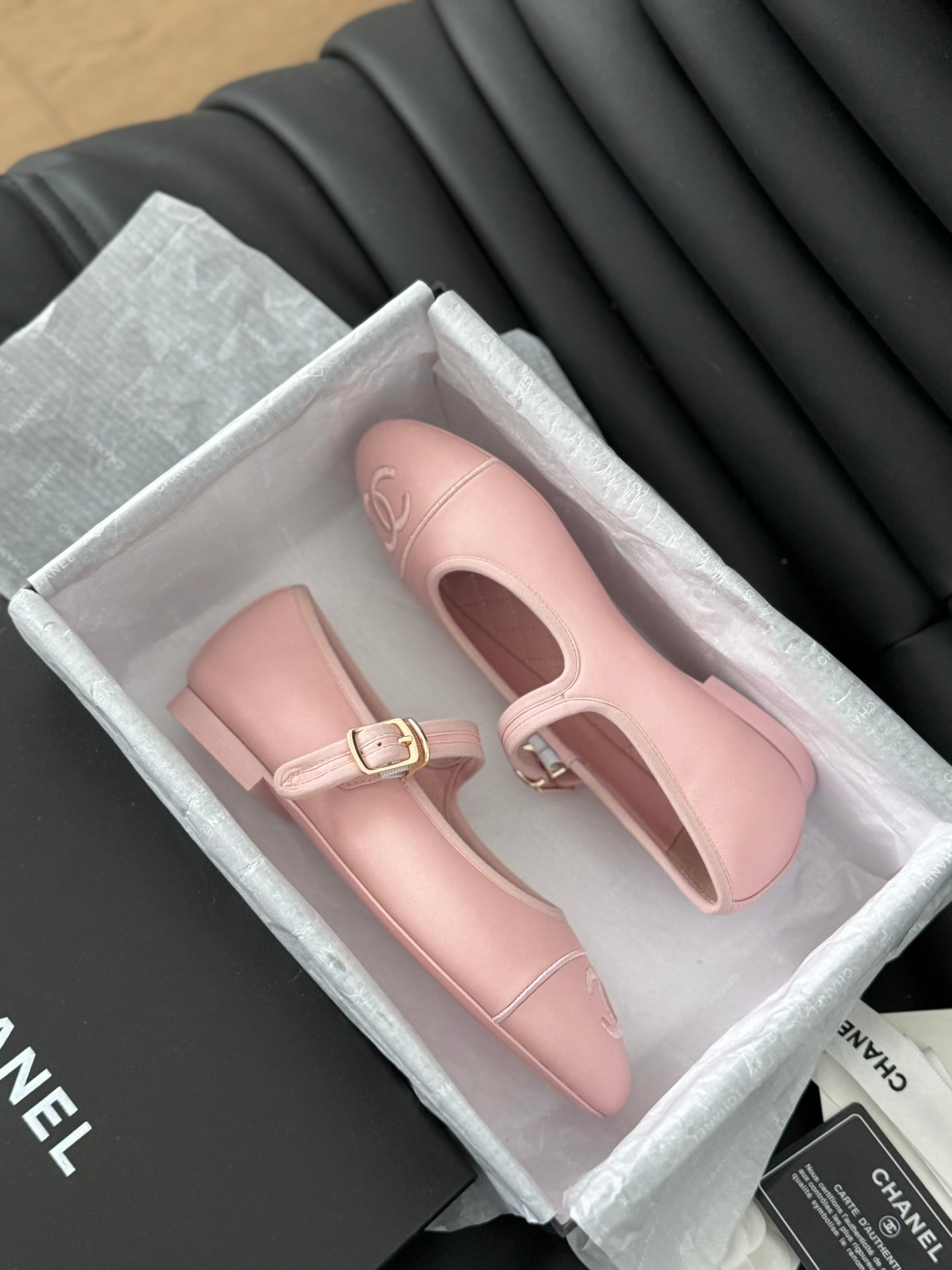 CHANEL MARY JANE SHOES IN LIGHT PINK LAMBSKIN