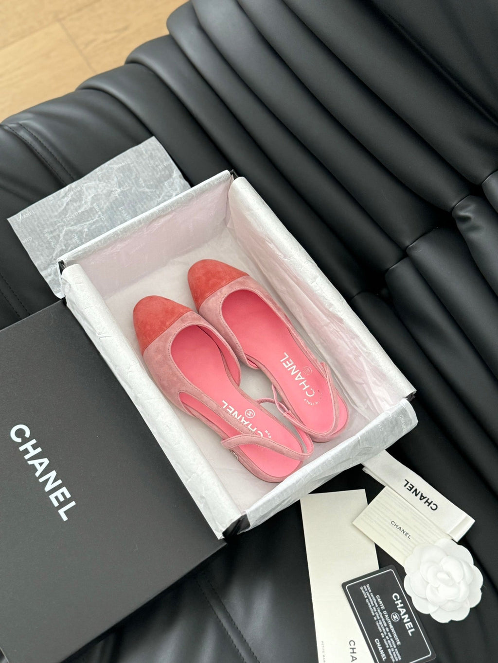 CHANEL CLASSIC SLINGBACK LIGHT PINK SUEDE