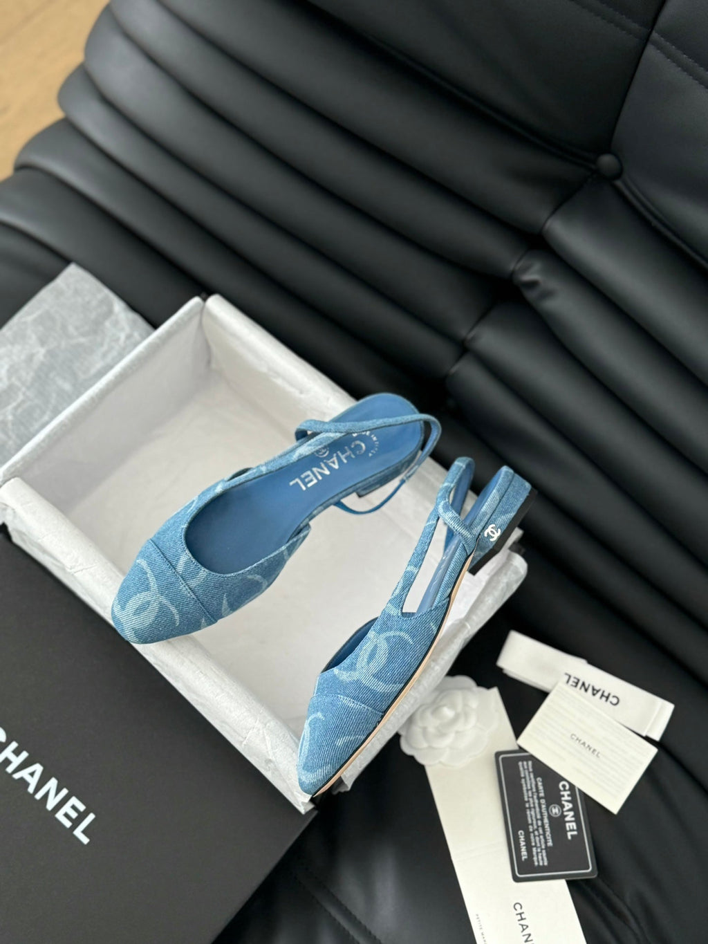 CHANEL CLASSIC SLINGBACK CERULEAN BLUE CALFSKIN