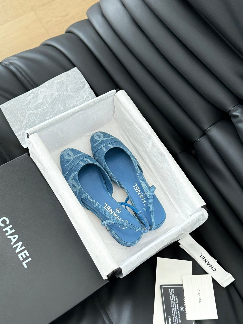 CHANEL CLASSIC SLINGBACK CERULEAN BLUE CALFSKIN