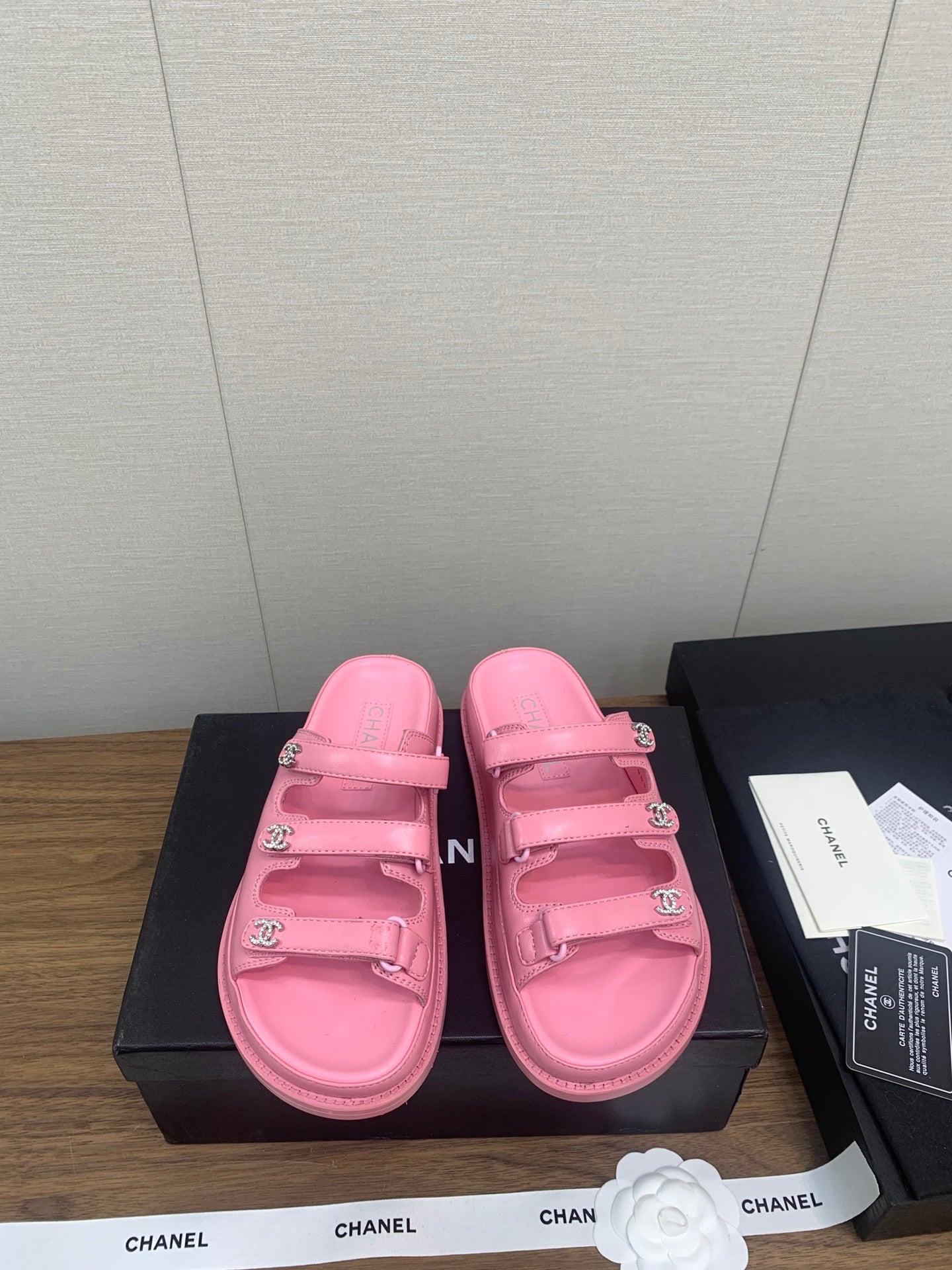 CHANEL DAD SANDAL IN LIGHT PINK LAMBSKIN MULE