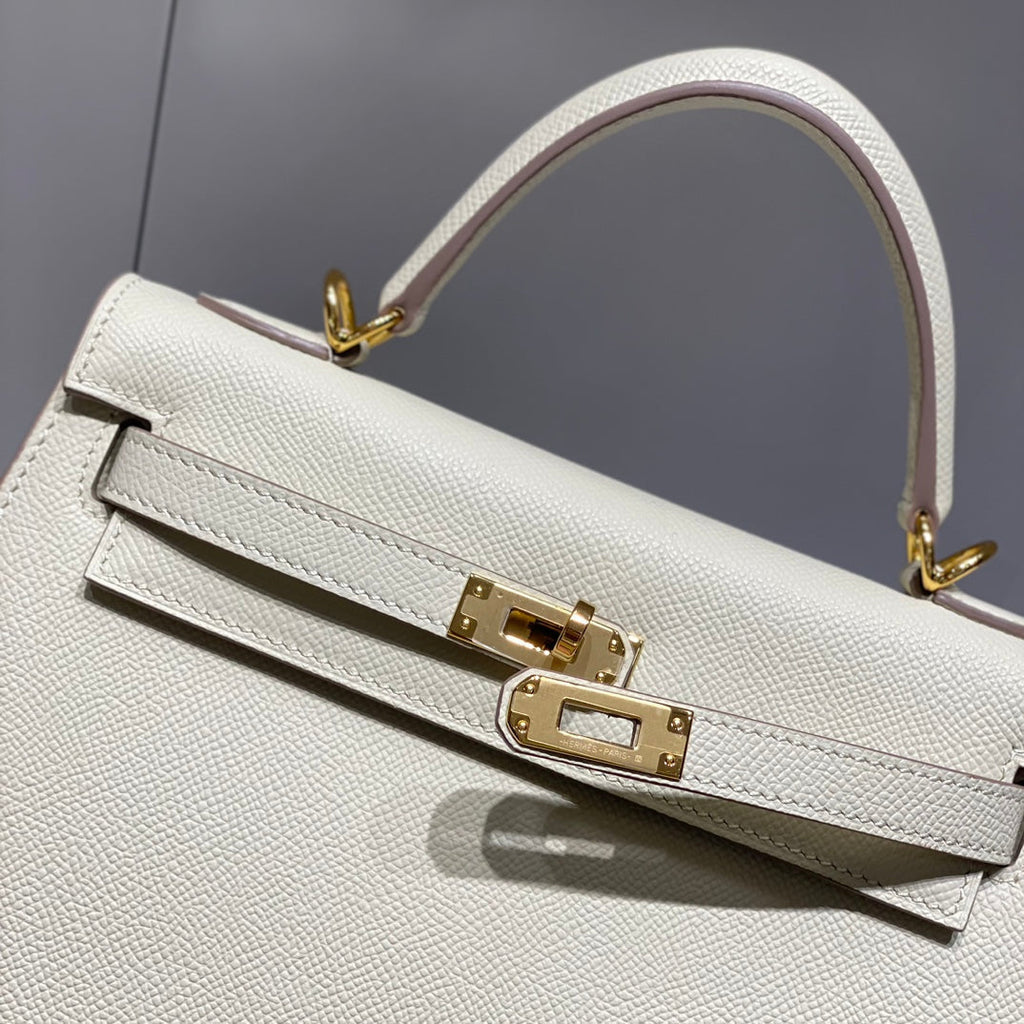 HERMES KELLY 25CM IN NATA EPSOM CALFSKIN GOLD HARDWARE