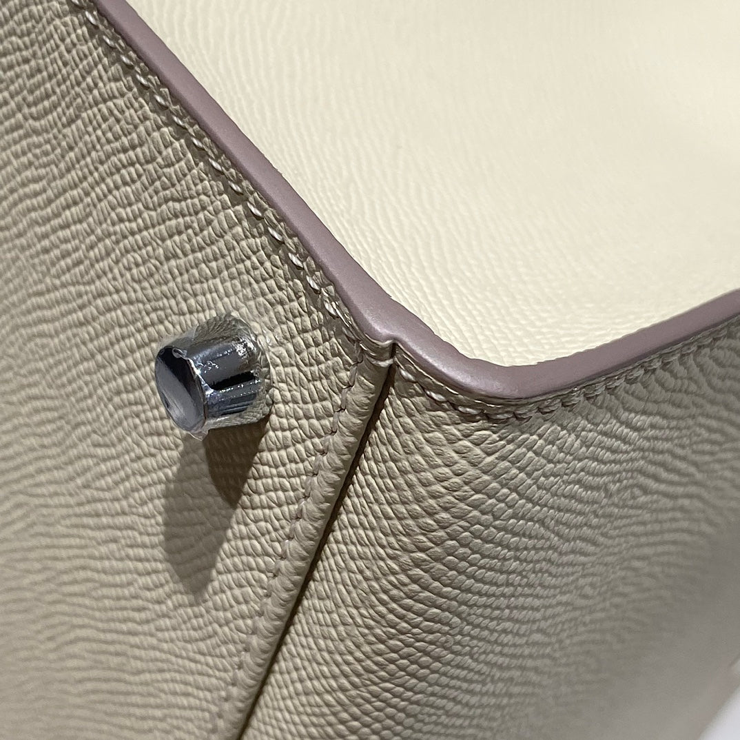 HERMES KELLY 28CM IN NATA EPSOM CALFSKIN SILVER HARDWARE