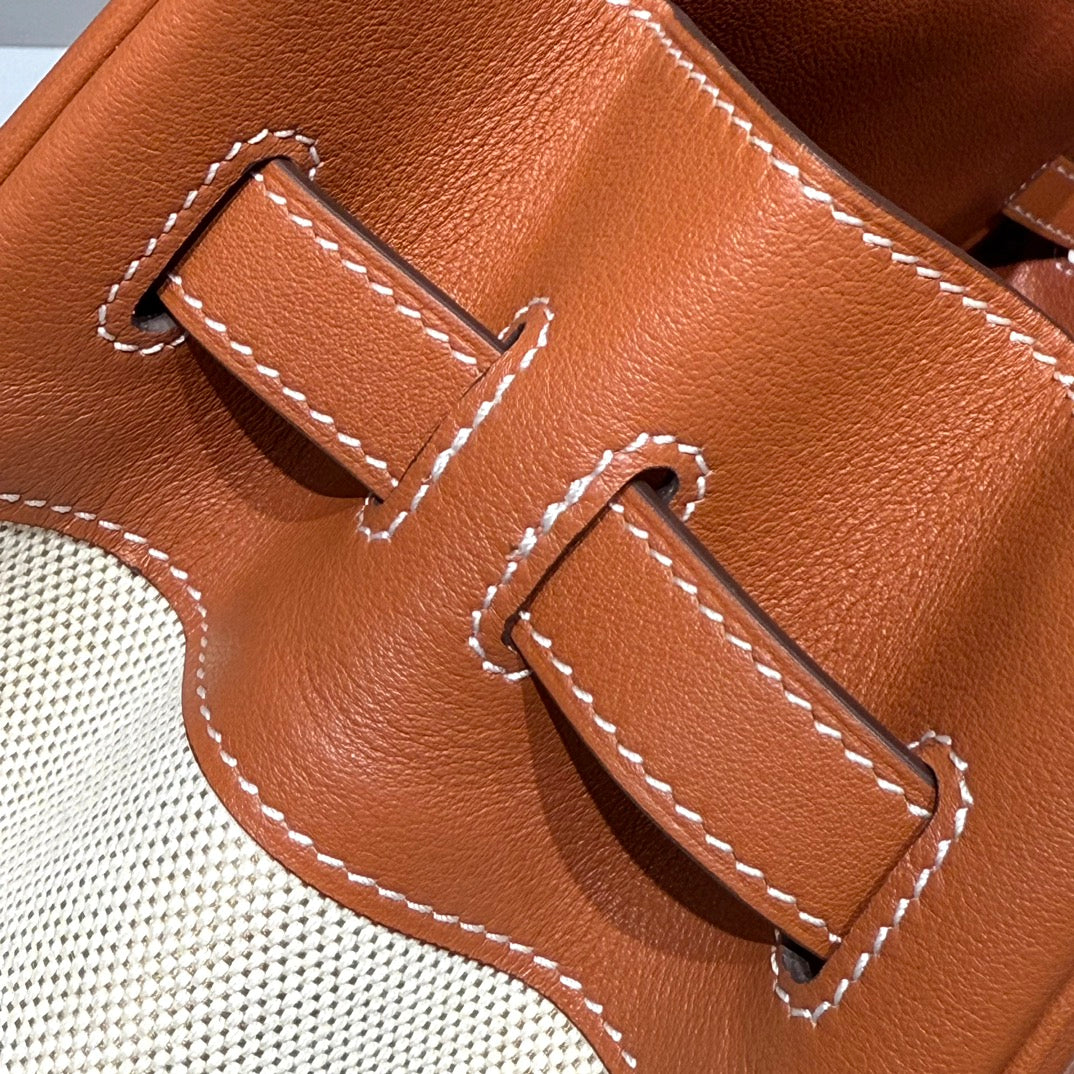 HERMES BIRKIN 35CM IN VEAU BARENIA SWIFT CALFSKIN ERCU TOILE CANVAS