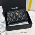 CHANEL MINI WALLET 11 IN BLACK CAVIAR SKIN GOLD METALLIC