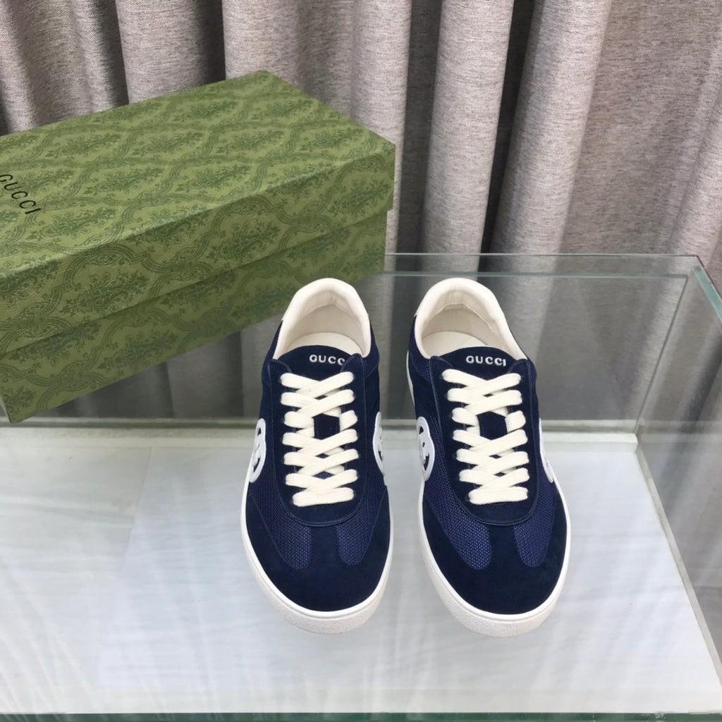 GUCCI INTERLOCKING G SNEAKER DENIM BLUE SUEDE