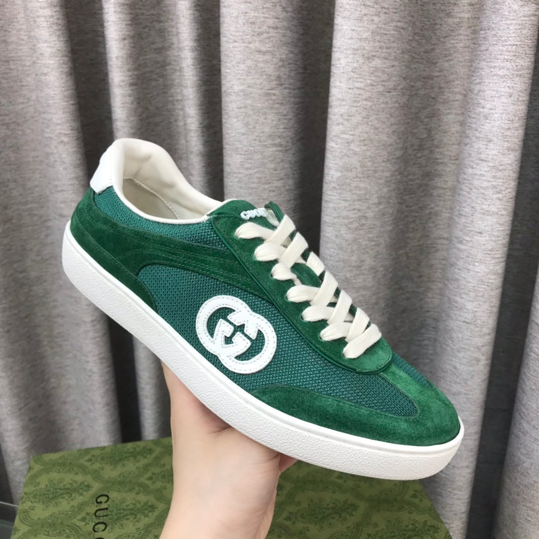 GUCCI INTERLOCKING G SNEAKER GREEN FOREST SUEDE