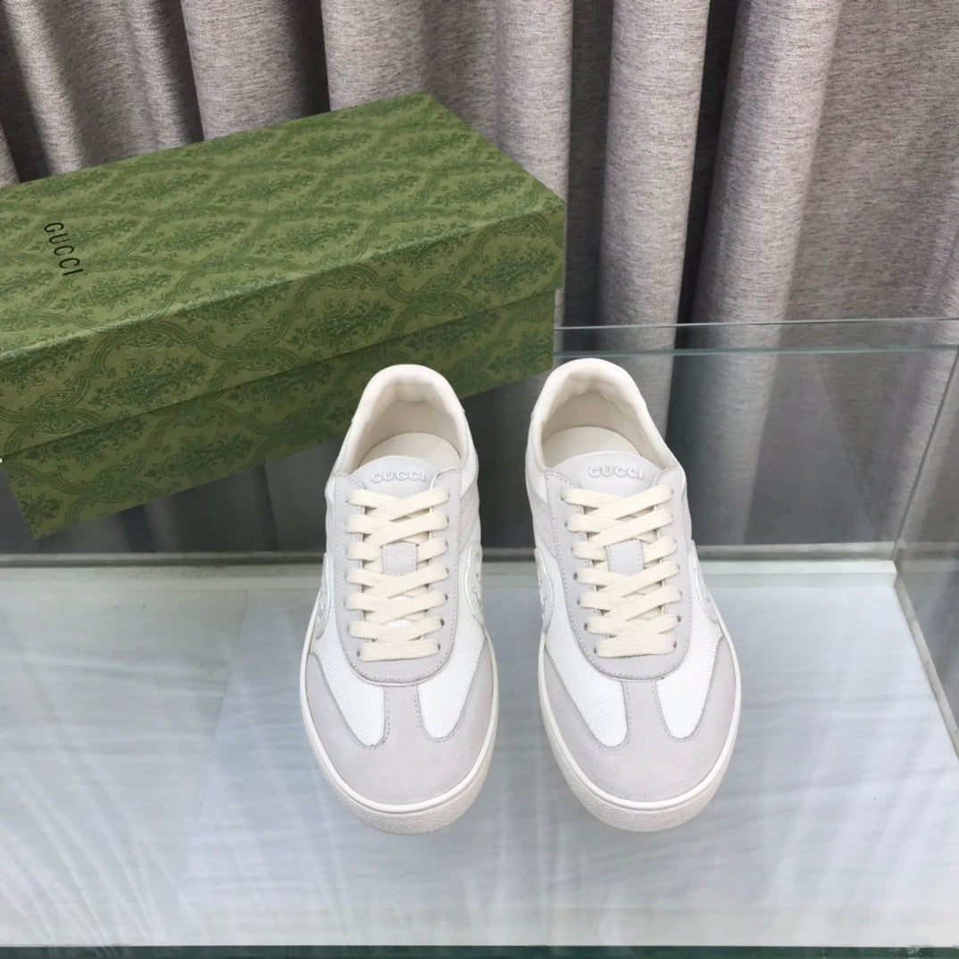 GUCCI INTERLOCKING G SNEAKER LIGHT GRAY SUEDE
