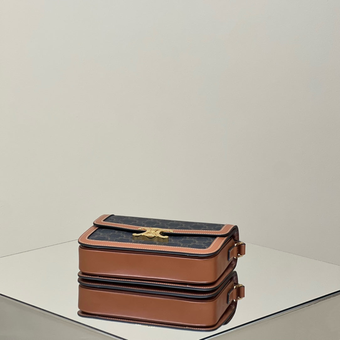 CELINE CLASSIQUE TRIOMPHE 22 CALFSKIN BLACK BROWN