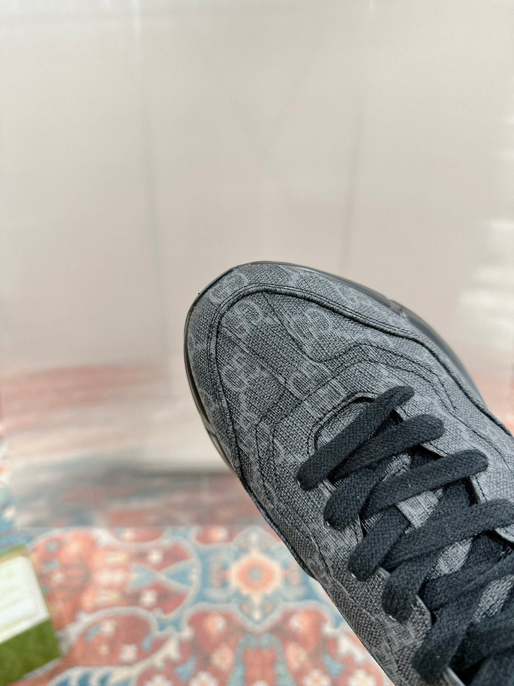 GUCCI RHYTON TRAINER CHARCOAL CALFSKIN