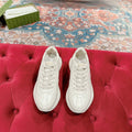 GUCCI RHYTON TRAINER WHITE CALFSKIN WITH NAVY LOGO