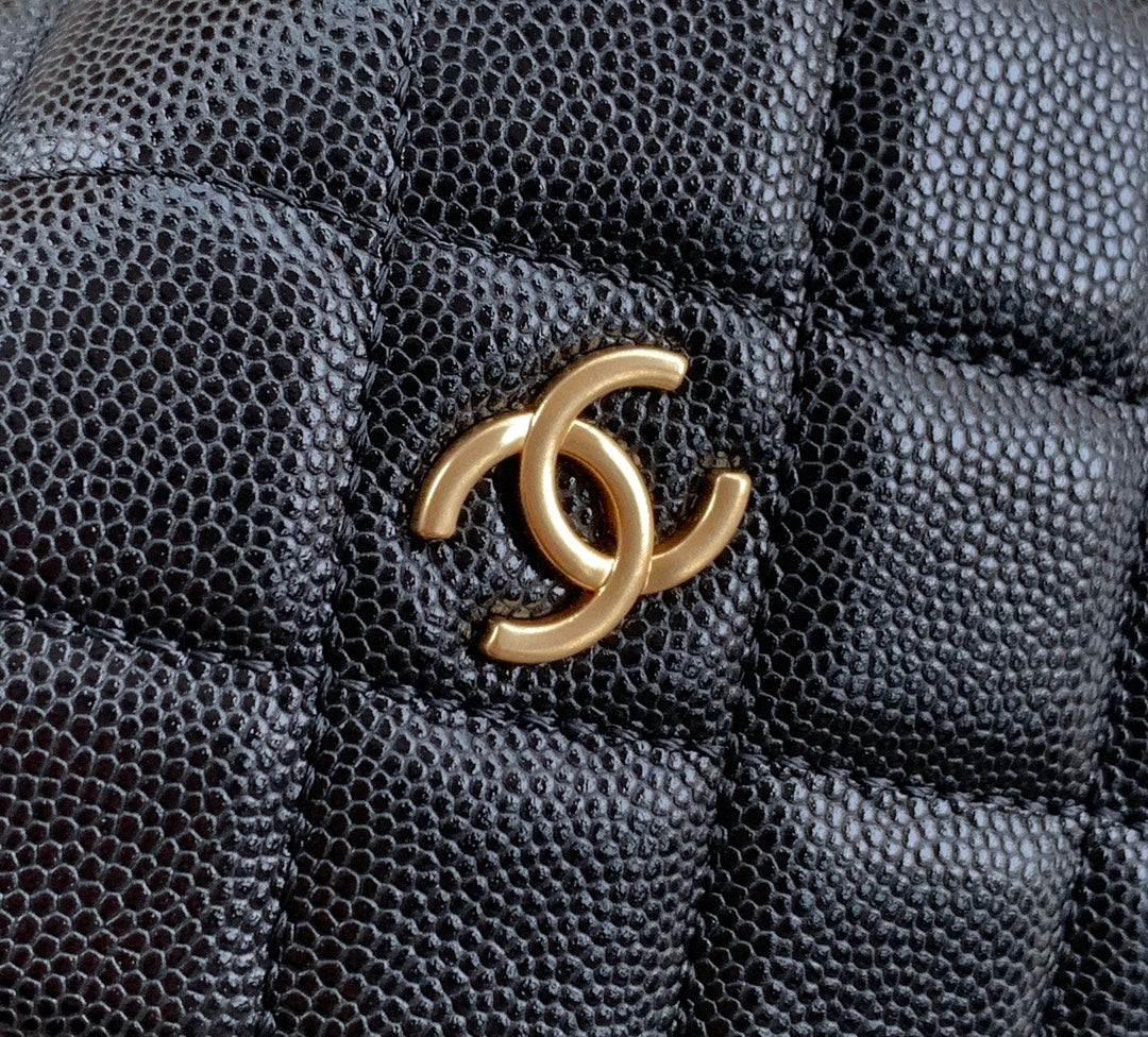 CHANEL MINI 19 CLUTCH WITH STRAP IN BLACK CALFSKIN