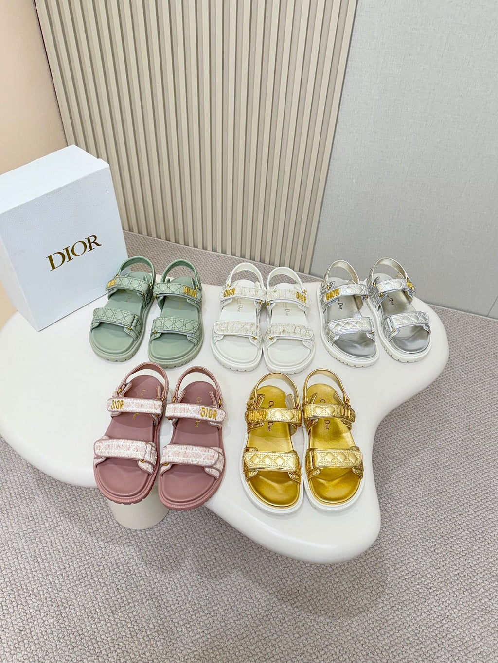 DIOR BACK-STRAP SANDALS 25S IN SILVER CALFSKIN