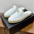 CHANEL Women Half - Slippers White Lambskin