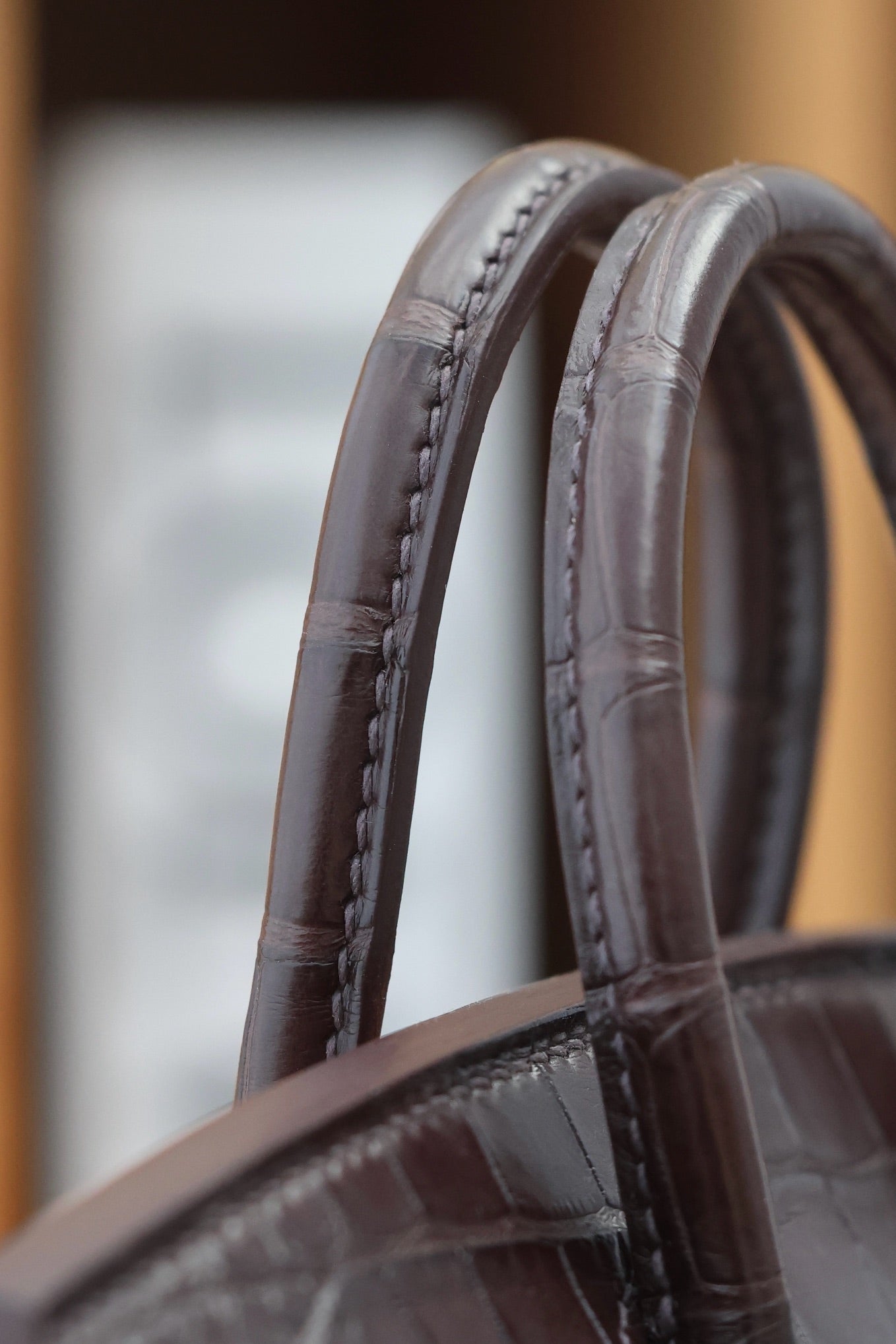 HERMES BIRKIN FAUBOURG TOUCH 20 IN CHOCOLATE MIX BRONZE BROWN CALFSKIN WITH SILVER HARDWARE