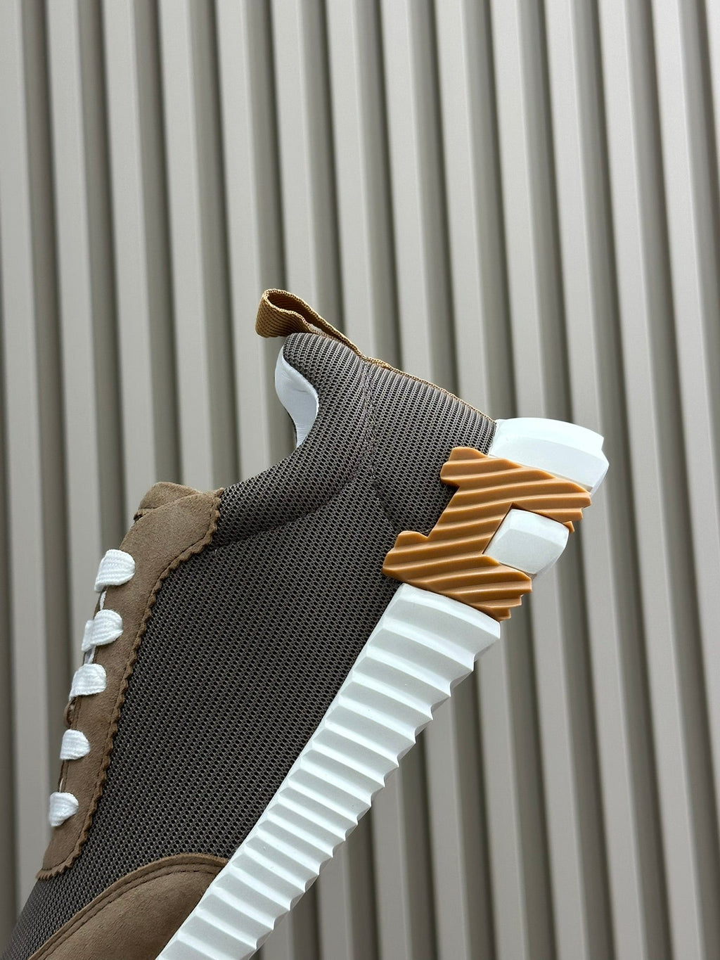 HERMES BOUNCING SNEAKERS BROWN CALFSKIN