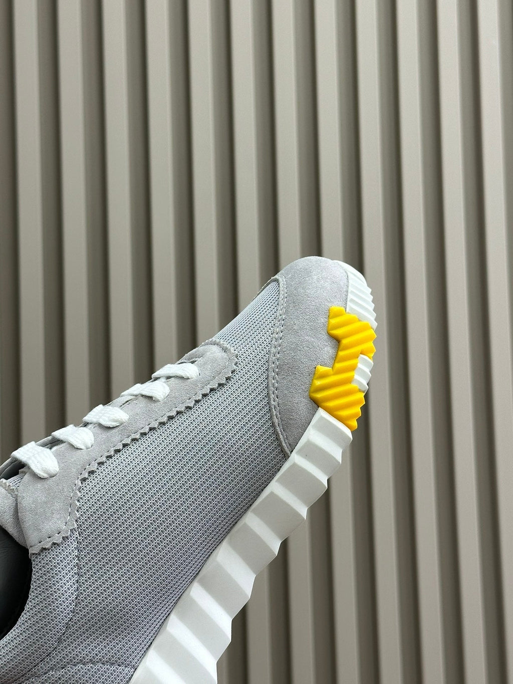HERMES BOUNCING SNEAKERS LIGHT GRAY CALFSKIN