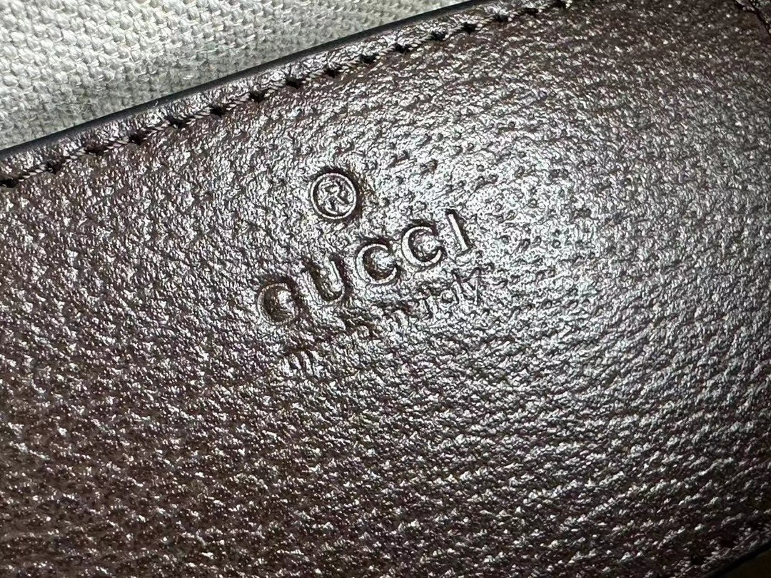 GUCCI OPHIDIA 21  SMALL SHOULDER BAG IN BEIGE CANVAS AND BROWN CALFSKIN
