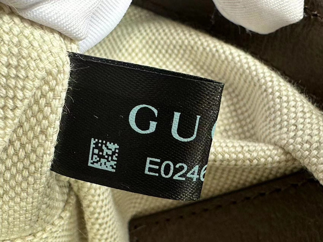 GUCCI OPHIDIA 21  SMALL SHOULDER BAG IN BEIGE CANVAS AND BROWN CALFSKIN