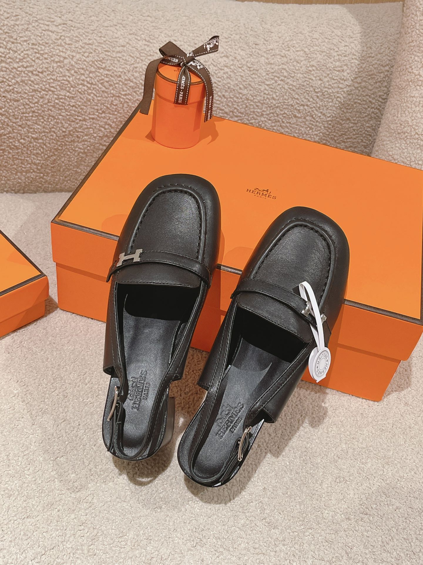 HERMES INFINIE 50 PUMP BLACK LAMBSKIN