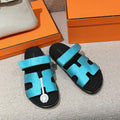HERMES CHYPRE SANDAL BLACK MIX SKY CALFSKIN