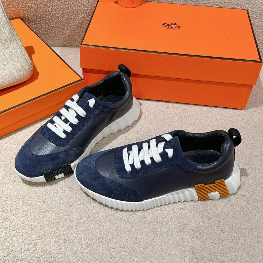 HERMES MAINLAND SNEAKER IN NAVY BLUE SUEDE AND CALFSKIN 959296