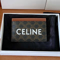 CELINE 25S CARD HOLDER 10 IN BROWN TRIOMPHE CANVAS WITH  PRINT