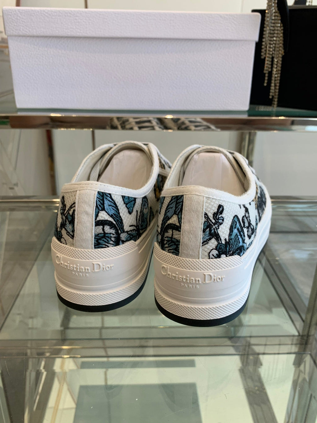 DIOR WALK'N PLATFORM SNEAKER IN COLORFUL EMBROIDERED FABRIC