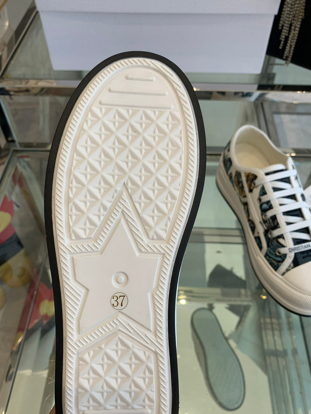 DIOR WALK'N PLATFORM SNEAKER IN COLORFUL EMBROIDERED FABRIC