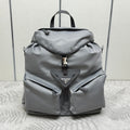 PRADA TRIANGLE LOGO BACKPACK 42 IN RHINO GRAY RE-NYLON