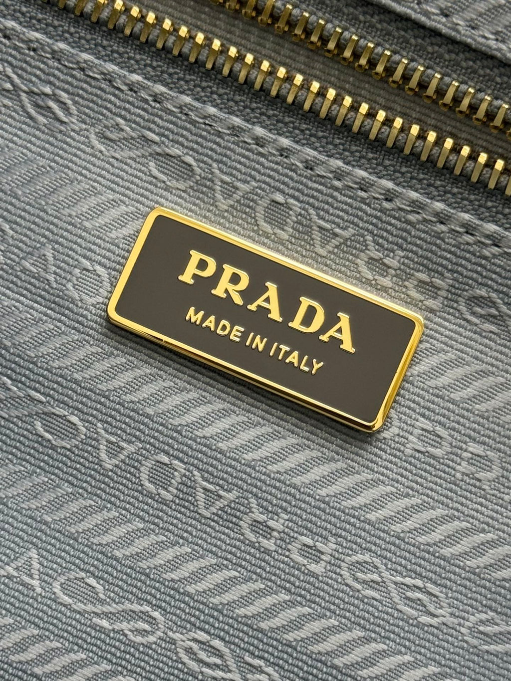 PRADA 25S LUX SOFT BAG 42 IN GRAY GLOSSY CALFSKIN GOLD HARDWARE