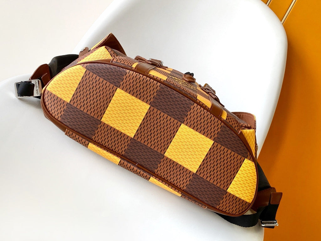LOUIS VUITTON CHRISTOPHER BACKPACK 48 IN BROWN YELLOW DAMIER CANVAS