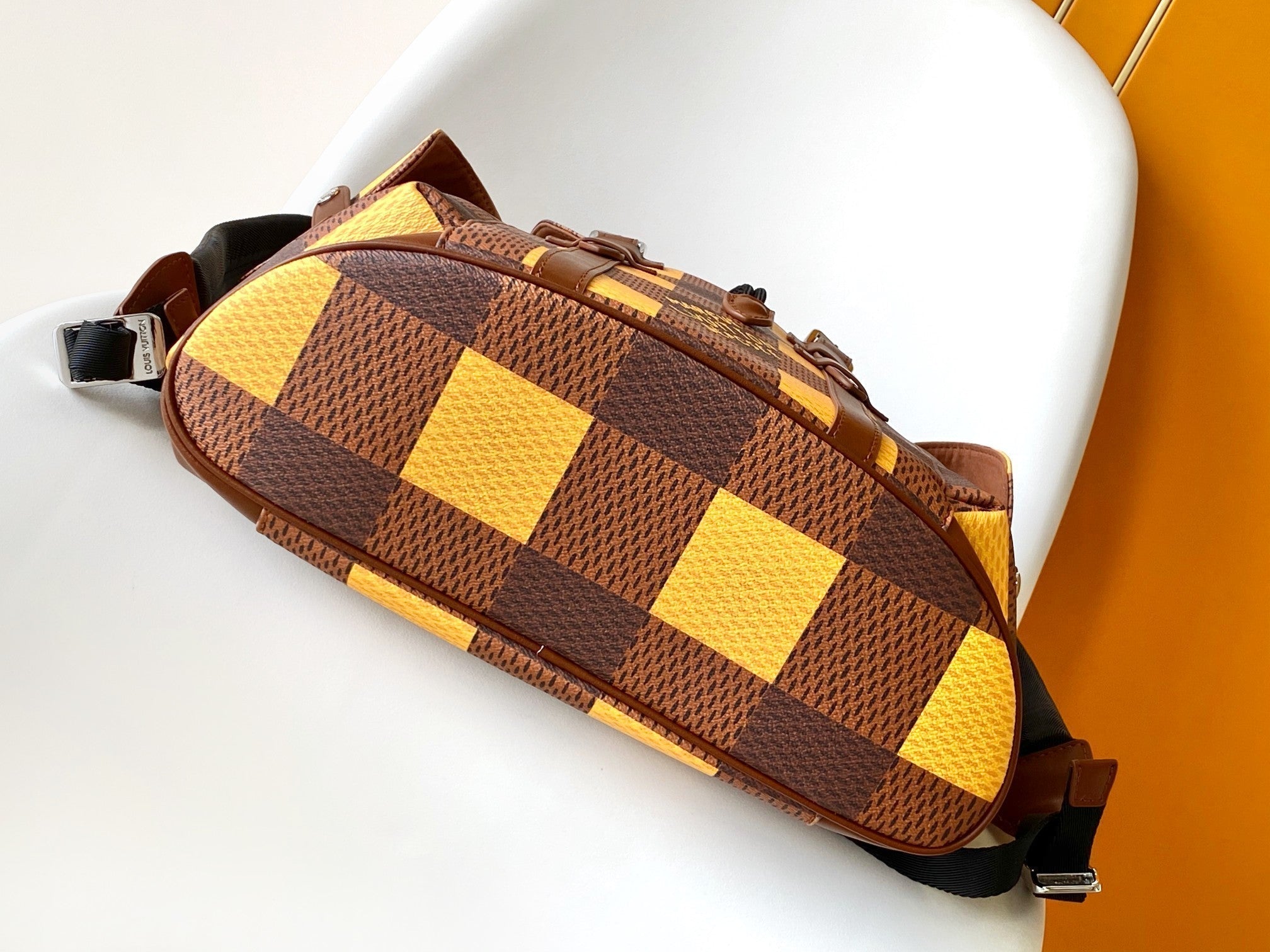 LOUIS VUITTON CHRISTOPHER BACKPACK 48 IN BROWN YELLOW DAMIER CANVAS