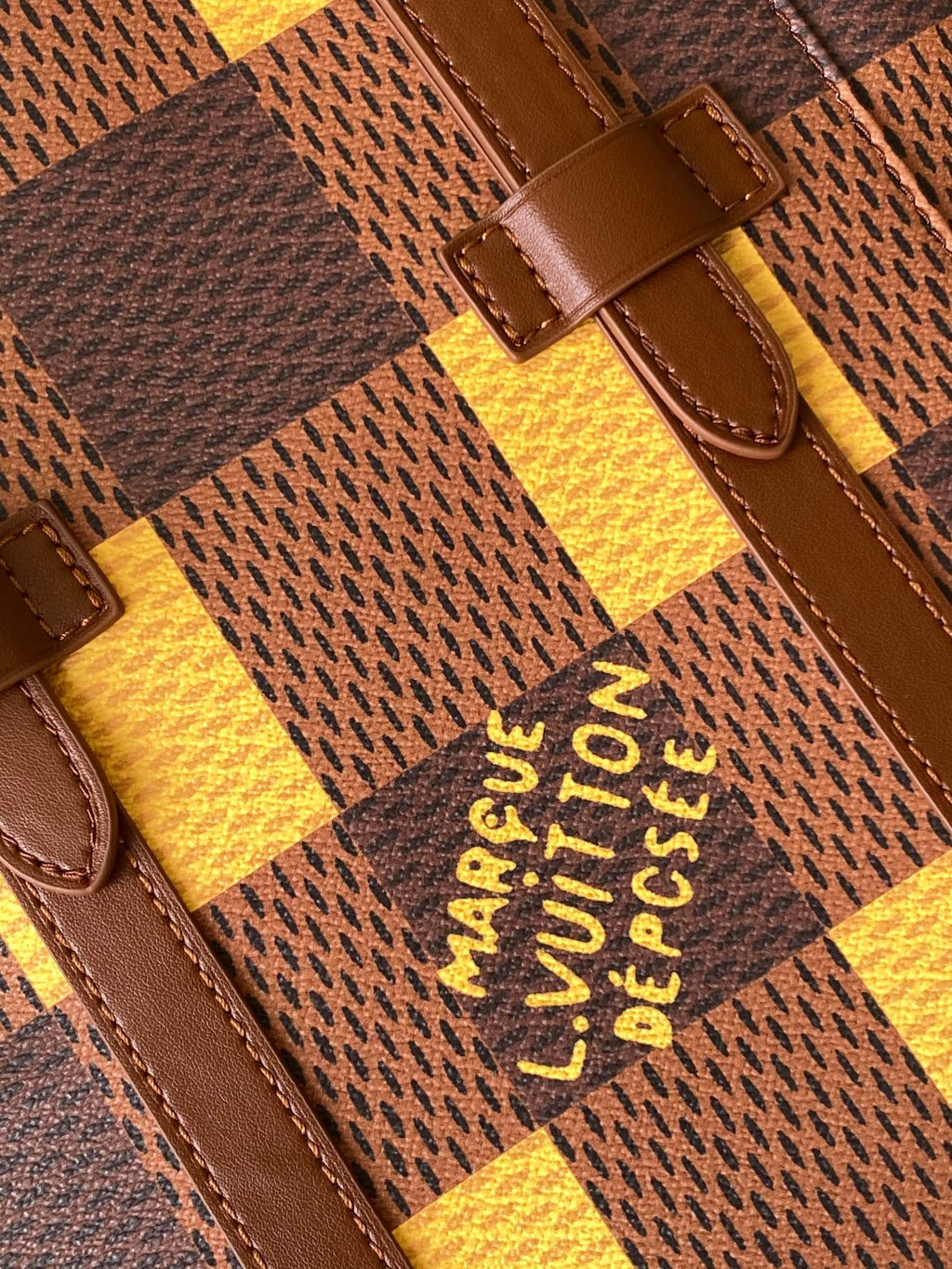 LOUIS VUITTON CHRISTOPHER BACKPACK 48 IN BROWN YELLOW DAMIER CANVAS