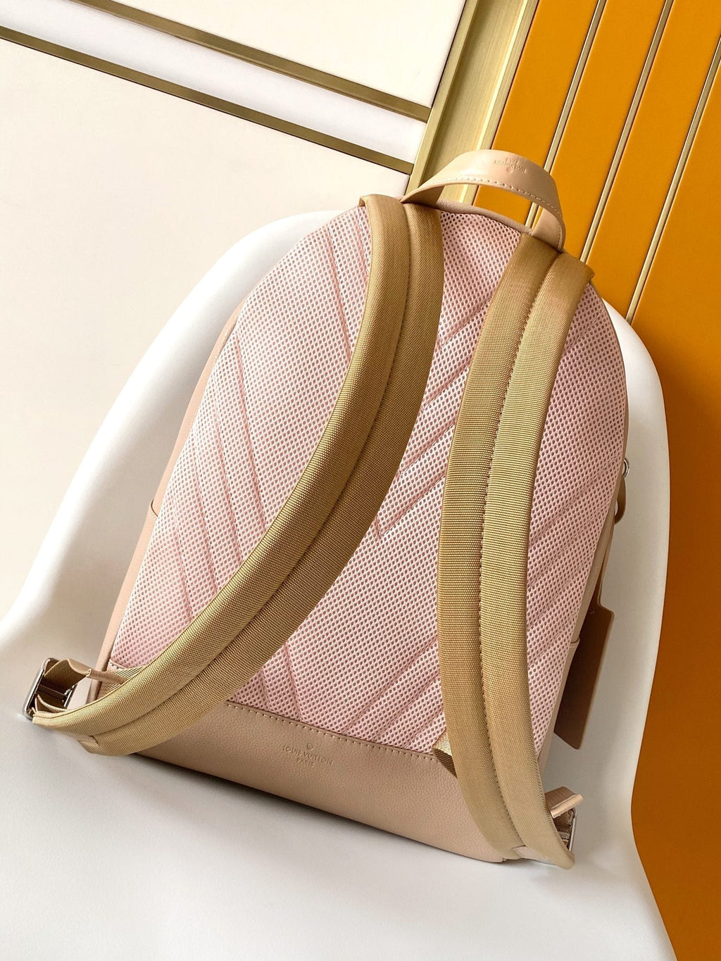 LOUIS VUITTON LV 25S TAKEOFF BACKPACK 43 IN BEIGE CALFSKIN