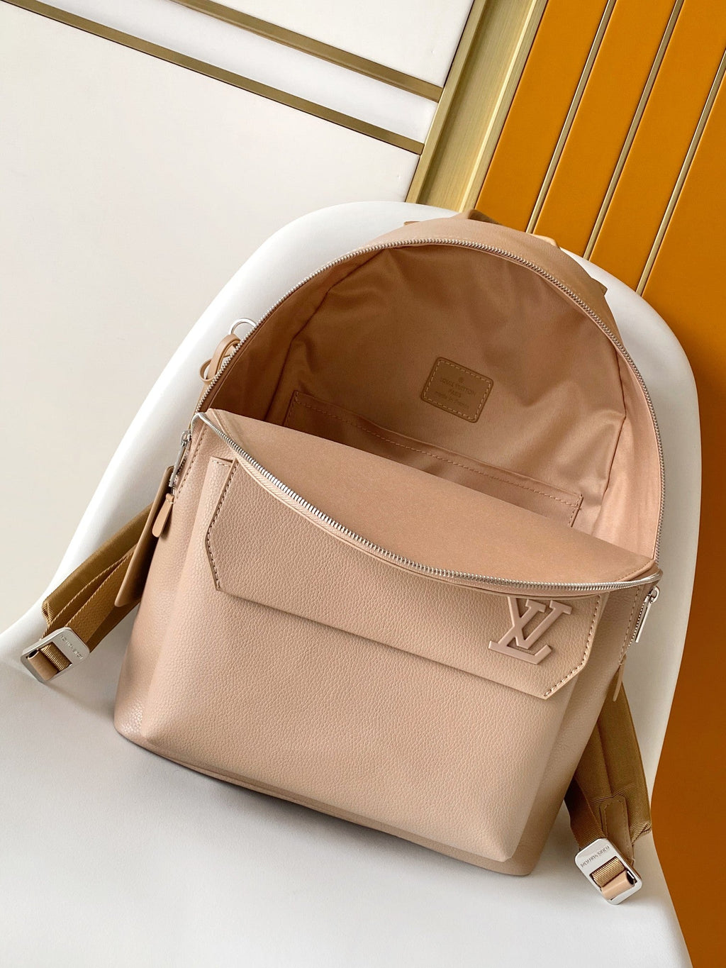 LOUIS VUITTON LV 25S TAKEOFF BACKPACK 43 IN BEIGE CALFSKIN