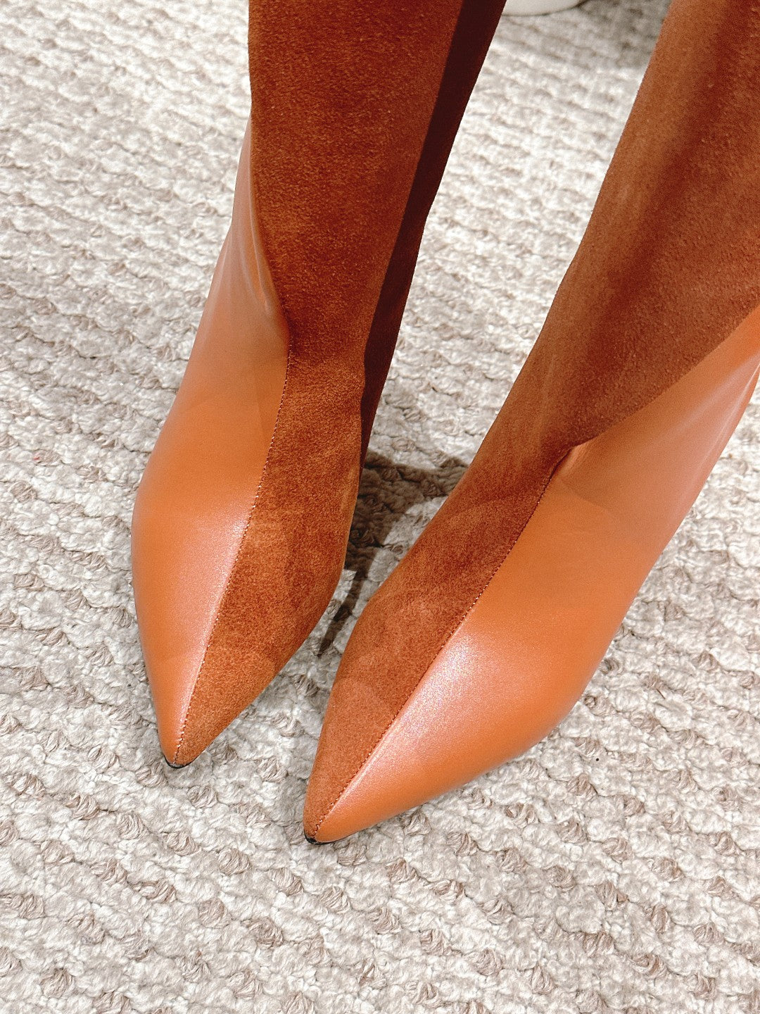 HERMES HILONA 6 CM BOOTS IN BRONZE BROWN CALFSKIN AND SUEDE