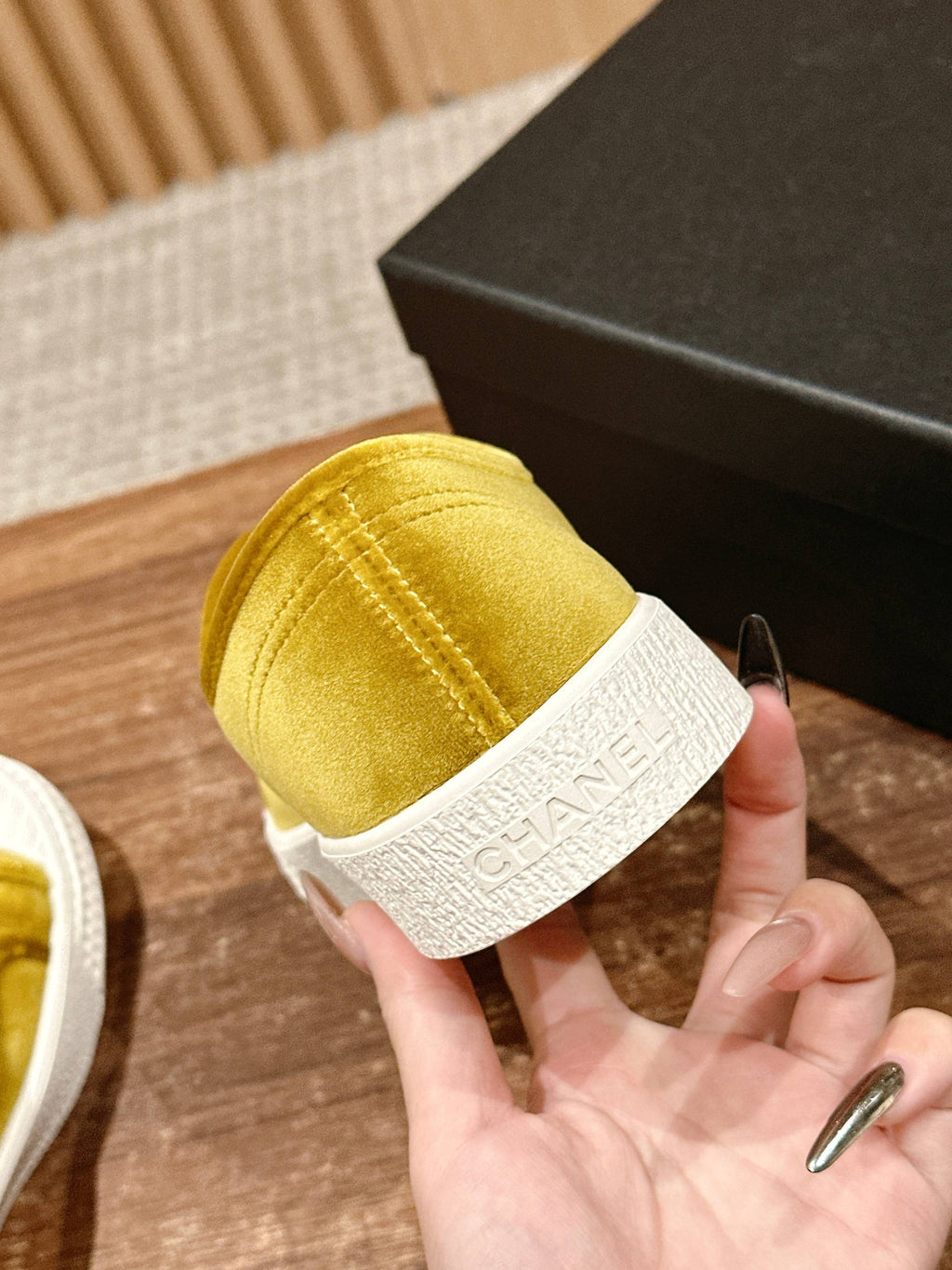 CHANEL CONVERSE SNEAKER IN DIJON YELLOW VELVET
