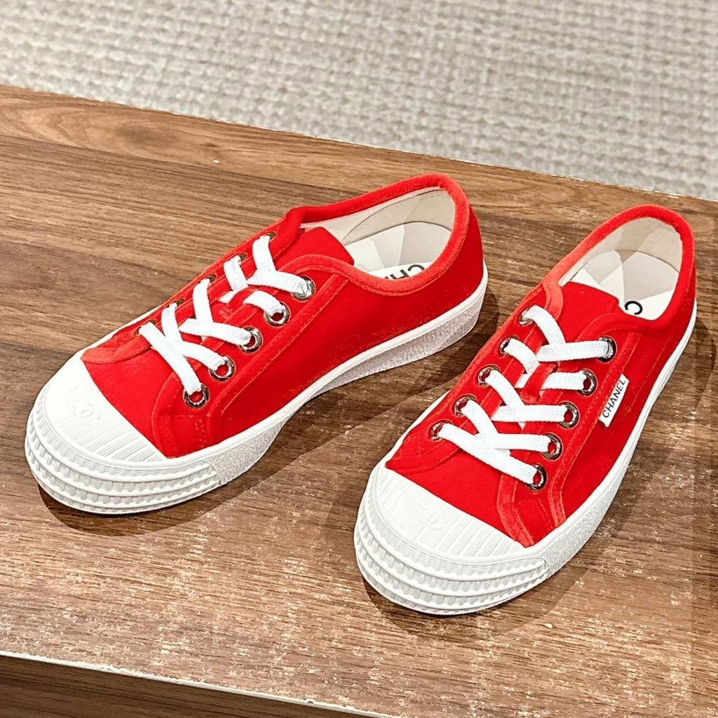 CHANEL CONVERSE SNEAKER IN RUBY RED VELVET