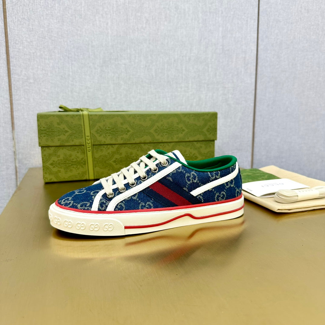 GUCCI TENNIS 1977 TRAINER LIGHT AZURE CANVAS