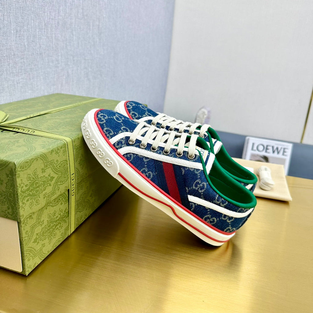 GUCCI TENNIS 1977 TRAINER LIGHT AZURE CANVAS