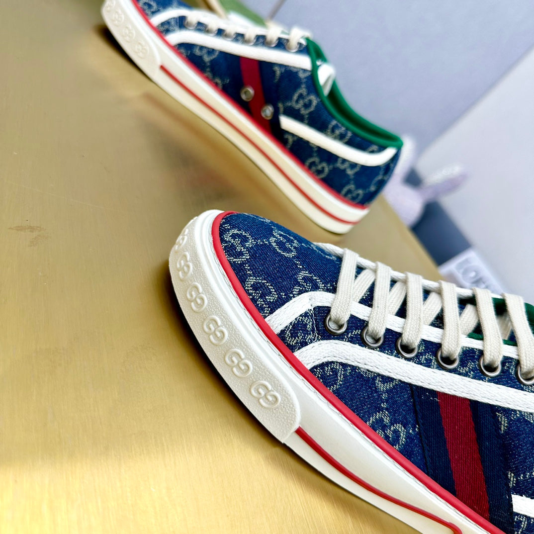 GUCCI TENNIS 1977 TRAINER LIGHT AZURE CANVAS