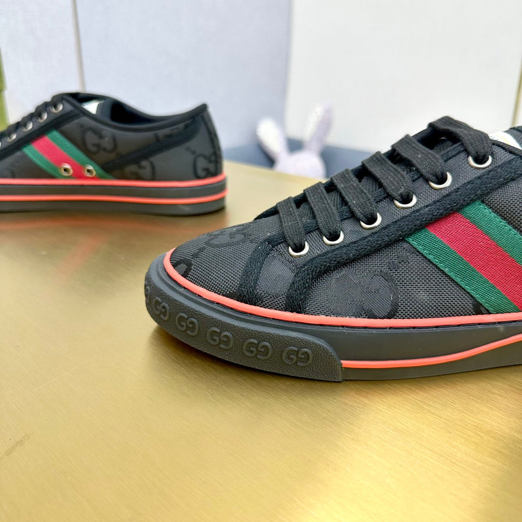 GUCCI TENNIS 1977 TRAINER BLACK CANVAS