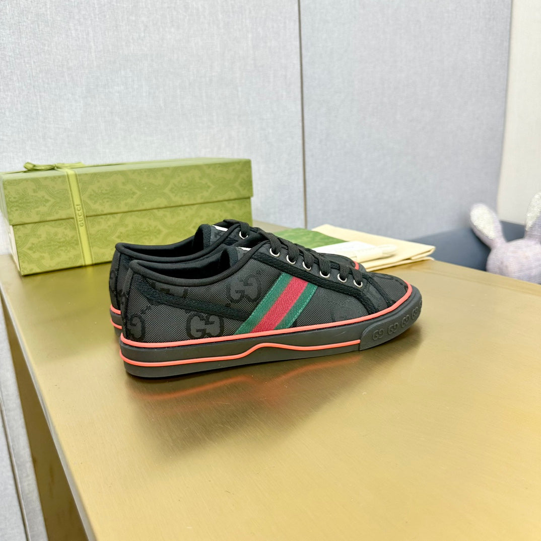 GUCCI TENNIS 1977 TRAINER BLACK CANVAS