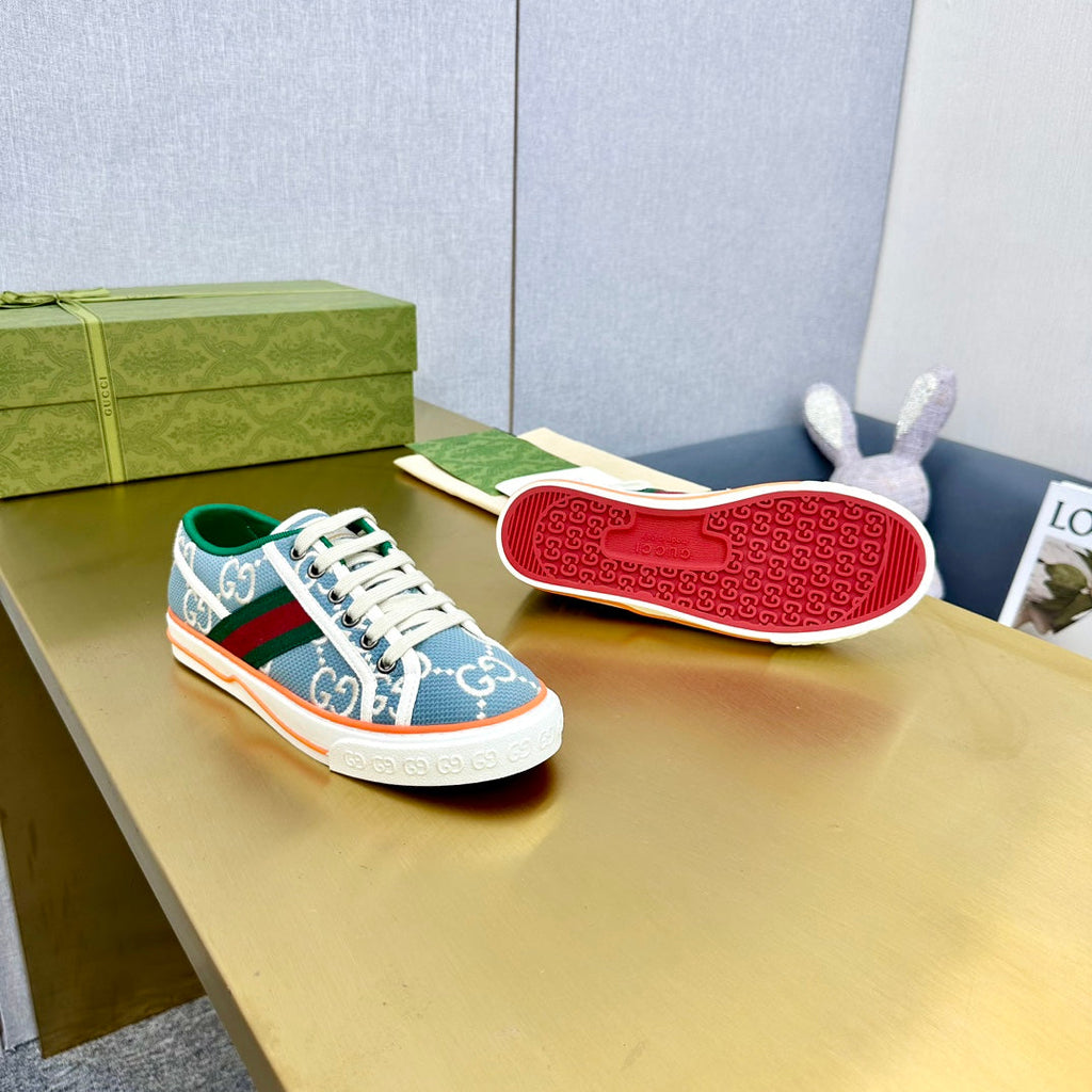 GUCCI TENNIS 1977 TRAINER BLUE CANVAS