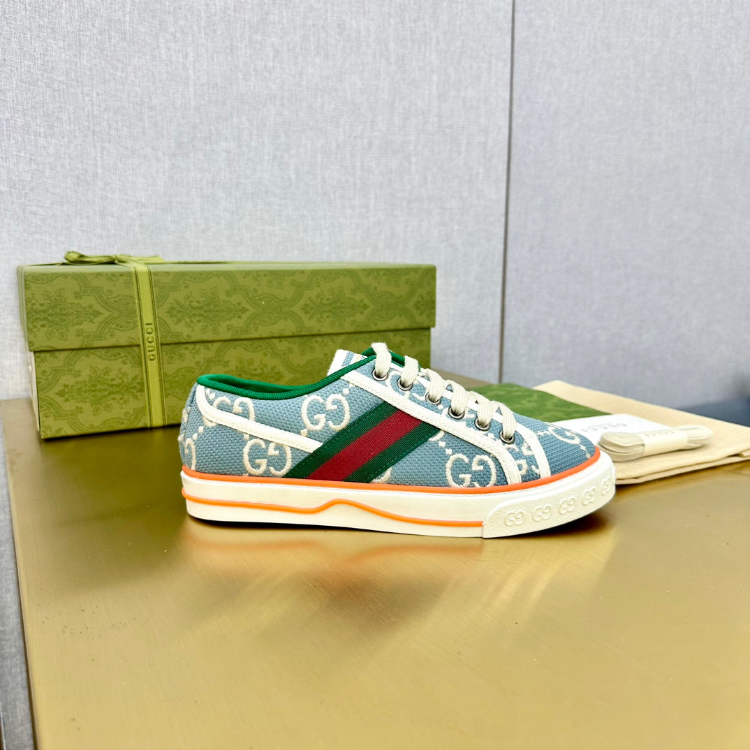GUCCI TENNIS 1977 TRAINER BLUE CANVAS