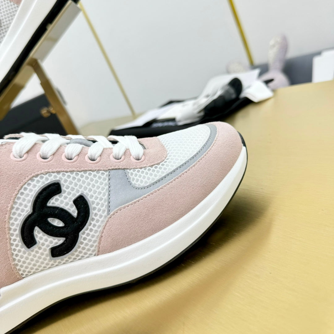 CHANEL CLASSIC TRAINER IN LIGHT PINK MERCERIZED VELVET